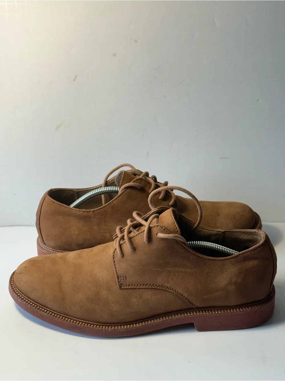 Polo Ralph Lauren Torrington Nubuck Derby Oxfords Taupe Brown Leather Shoes 9.5D